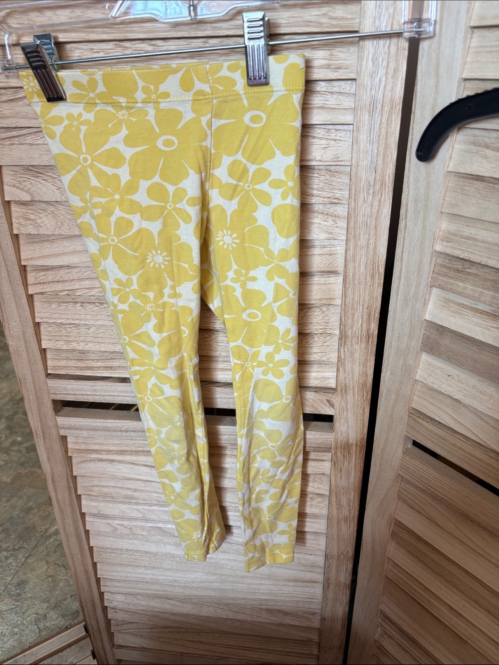 Girls Wonder Nation Yellow Floral Print Leggings - XS